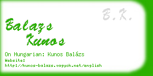 balazs kunos business card